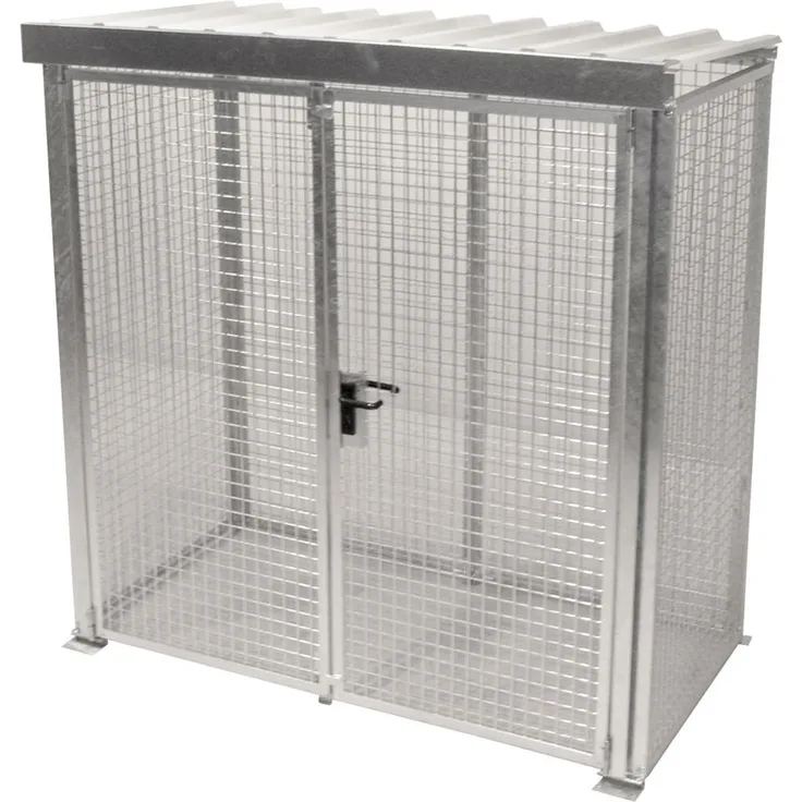 Bauer Gasflaschen-Container GFC-M1/D-DF, mit Dach und Doppelflügeltor für 32x Gasflaschen Ø 230 mm