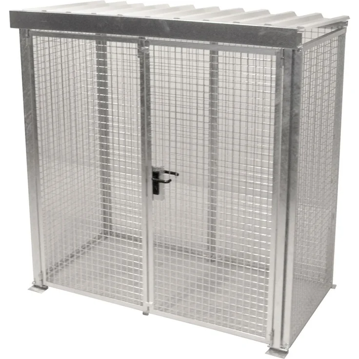 Bauer Gasflaschen-Container GFC-M1/D-DF, mit Dach und Doppelflügeltor für 32x Gasflaschen Ø 230 mm