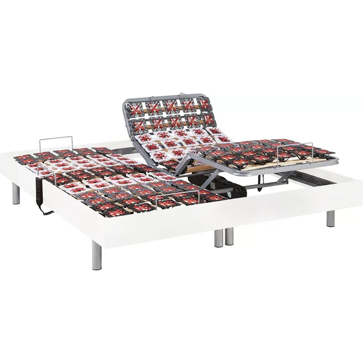 Relax-Bettgestell 2x48 Modulteller - 2 x 70 x 190 cm - Weiß - DREAMEA – Bild 2