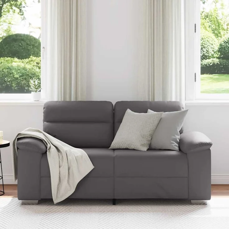 vidaXL 2-Sitzer-Sofa Grau 160x81x84 cm Kunstleder 4105334 – Bild 2