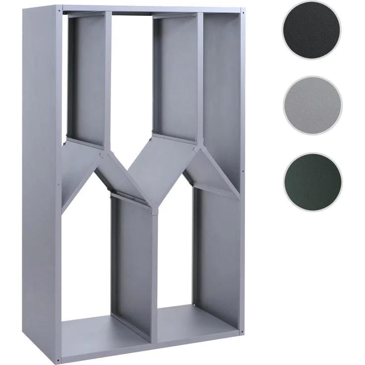 Brennholzlager HWC-P76, Kamin-/Feuerholzregal Holzlager Holzunterstand Outdoor Metall 160x95x50cm ~ grau – Bild 10