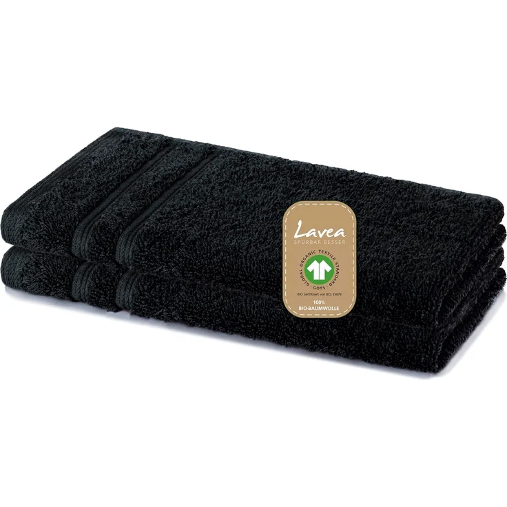 Lavea Gästehandtuch Bali, 30x50cm aus 100% Bio-Baumwolle, einzigartig weiche Gästetücher mit Aufhänger (Set, 2-St), hochwertiges und nachhaltiges Premium Gästetuch – saugstarke Faser – Bild 1