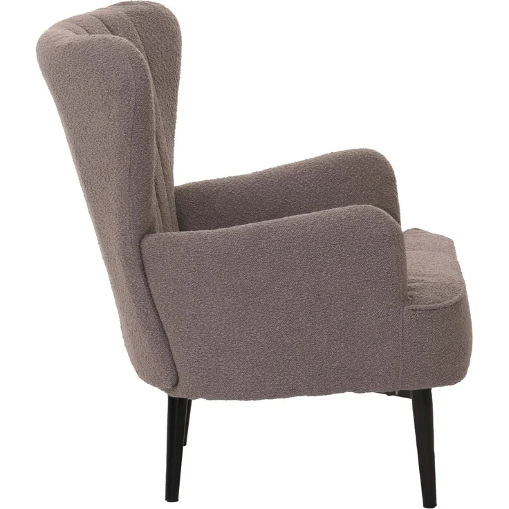 Lounge-Sessel HWC-K37, Cocktail-/Ohrensessel Polsterstuhl Retro Vintage Stoff Bouclé (600g/m²) ~ hellgrau – Bild 6