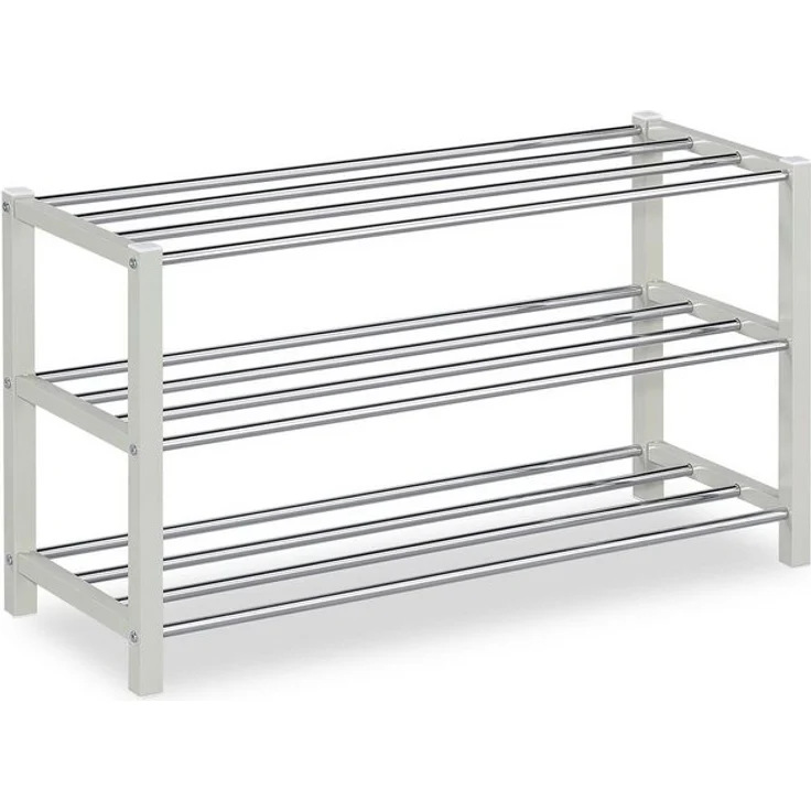 IDIMEX Schuhregal DUBLIN, Schuhständer mit 3 Ablagen, 80cm breit Schuhaufbewahrung Metall beige – Bild 3