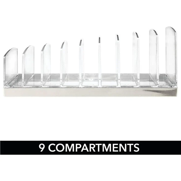 Schminkaufbewahrung Kosmetik Organizer mDesign Make-up Box transparent/silber – Bild 3
