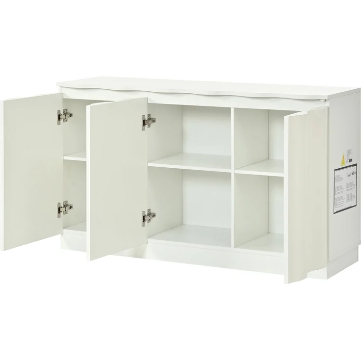 Flieks LED Sideboard, Wellenfront 3 Türen, verstellbaren Einlegeböden, 120 x 39.5 x 69.5 cm, Weiß – Bild 8