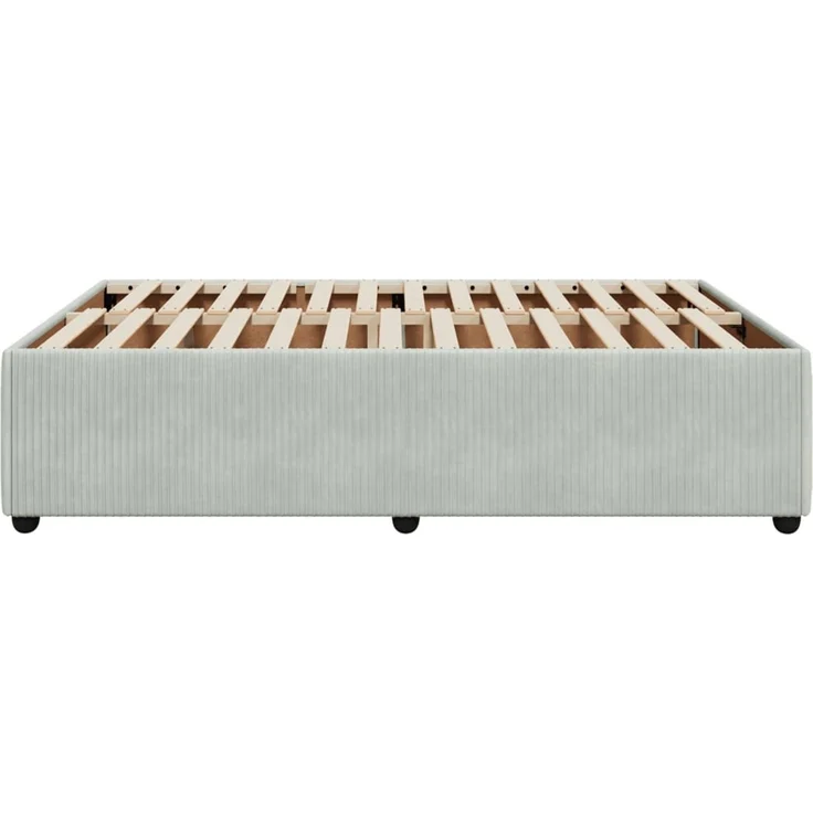 vidaXL Bettgestell ohne Matratze Hellgrau 160x200 cm Samt 3285018 – Bild 5