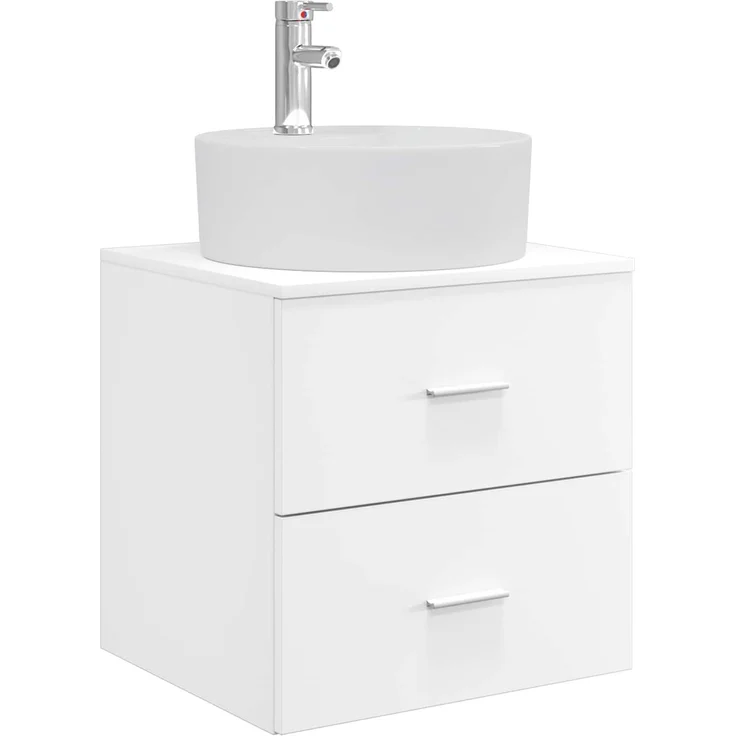 vidaXL Wandmontiertes Badezimmerschrank-Set 3 stk. Weiß 3405867 – Bild 4