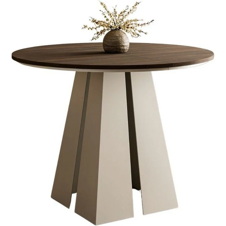 Compleo Esstisch Ø: 100cm oder 120 cm, Designer Tisch, ausziehbarer Tisch TRENDI – Bild 1