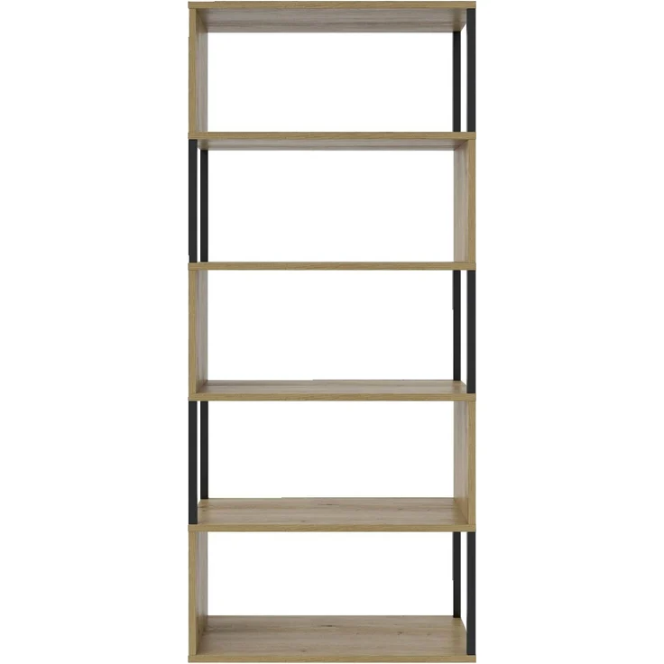 XORA 'ARTLINE' Raumteiler Regal breit, Melamin Eiche Artisan, 70 x 161 x 30 cm, mit 5 Fächern – Bild 3