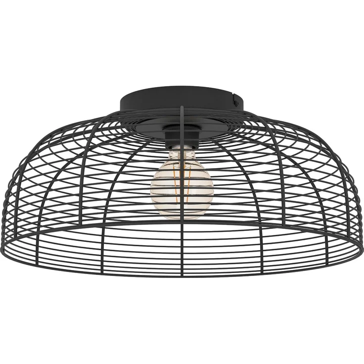 EGLO Deckenlampe Derwen, Deckenleuchte Wohnzimmer, Wohnzimmerlampe aus Metall in Schwarz, Lampe Decke Schlafzimmer, Flurlampe mit E27 Fassung, Ø 45 cm