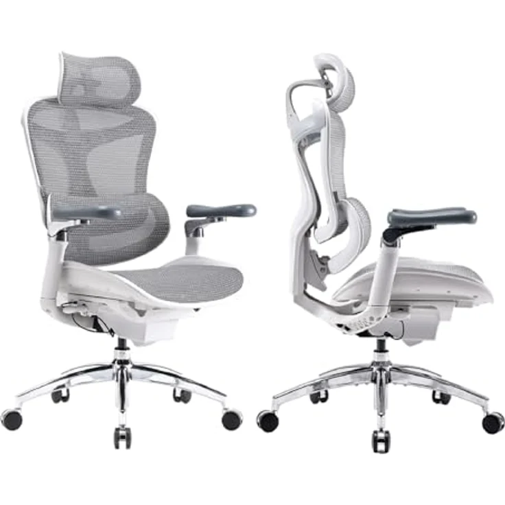 SIHOO Doro C300 Pro Ergonomischer Bürostuhl mit ultraweichen 6D-Armlehnen, dynamischer Lendenwirbelstütze, Sitztiefenverstellung und verstellbarer Rückenlehne, Schreibtischstuhl für Home Office (Weiß) – Bild 2