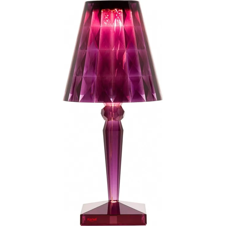 Kartell Big Battery, Table Lamp, Pflaume, Direktstromversorgung, 37,3x17 cm