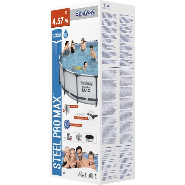 Bestway Steel Pro MAX Rahmenpool Komplettset Rund, 
Ø 450 x 122 cm – Bild 9
