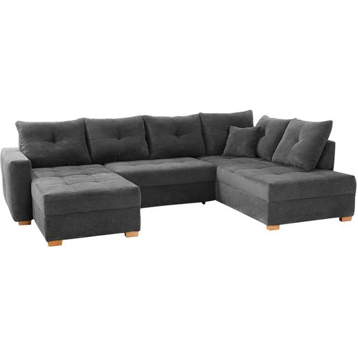 Jockenhöfer Gruppe Wohnlandschaft Abby U-Form, B: 313 cm, mit Bettfunktion, Bettkasten & Zierkissen – Bild 4