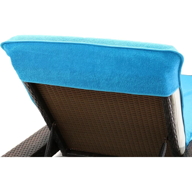 Brandsseller Schonbezug für Gartenliege 75x200 cm Strandliegenauflage Frottee Schonbezug 100% Baumwolle - Türkis – Bild 2