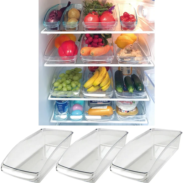 Kühlschrank - Behälter ( 33 x 15 x 8cm ) Kühlschrankbox Spülmaschinengeeignet - Hochwertige Aufbewahrungsbox mit Griff für die Küche – Bild 1