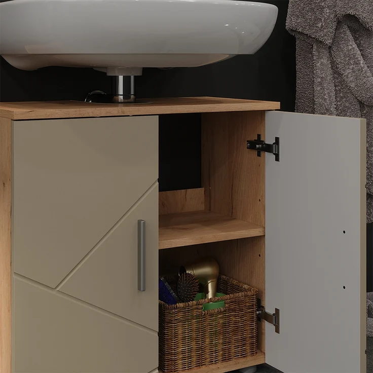 Waschbeckenunterschrank Irma Goldkraft Eiche 60 x 59 cm Vicco – Bild 4