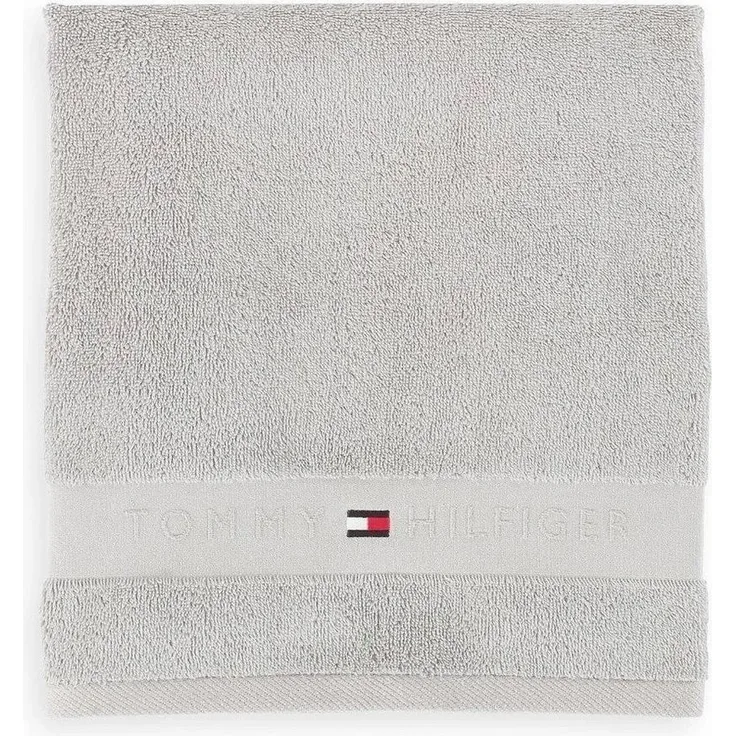 #1 Topseller Handtücher Tommy Hilfiger Handtuch LEGEND, Silver, Bamwolle (1-St)