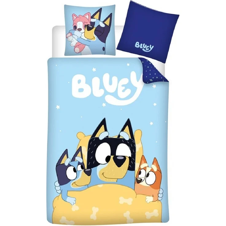 Bluey Bettwäsche-Set – 1x Deckenbezug 140x200 & 1x Kissenbezug 65x65 cm für Kinder