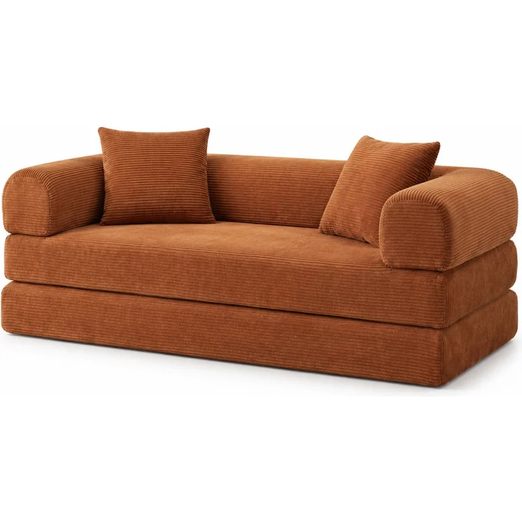 DESVIAE Schlafsofa klappbar 41x41x99 cm aus Schaumstoff, Terrakotta – Bild 7