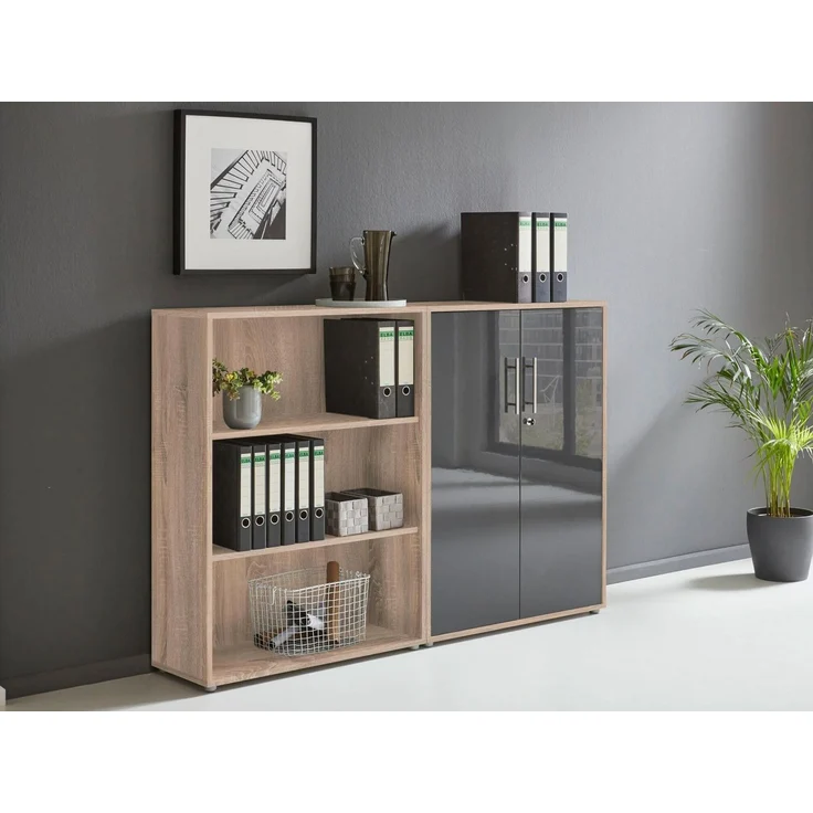 BMG Möbel Aktenschrank Office Edition Schrankwand 1 niedrig abschließbar, in verschiedenen Farben – Bild 1