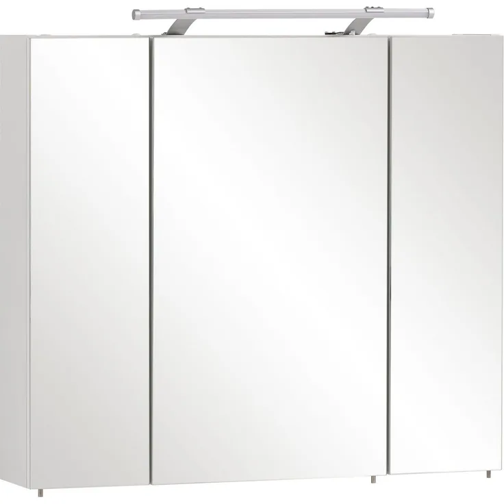 Schildmeyer Spiegelschrank 125353, Holzwerkstoff, Weiß, 80 x 75 x 16 cm