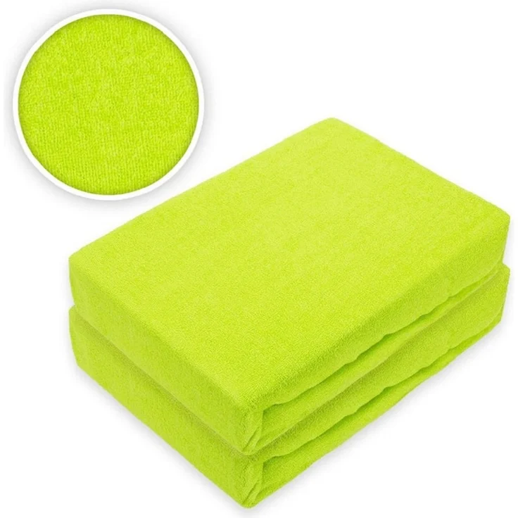 Doppelpack Frottee Spannbettlaken 60 - 70 x 140 cm Apfelgrün – Bild 2