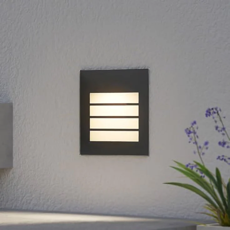Arcchio Zamo LED Wandleuchte, 1-flammig in Schwarz, Wandeinbauleuchte für Außen mit IP65 Schutzart für Terrasse, Balkon und Hauswand – Bild 2