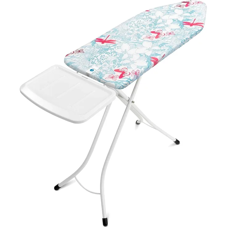 Brabantia Bügeltisch C, Edelstahl massiv Dampf Einheit Halter, frisches weiß Rahmen, Stahl, Botanical