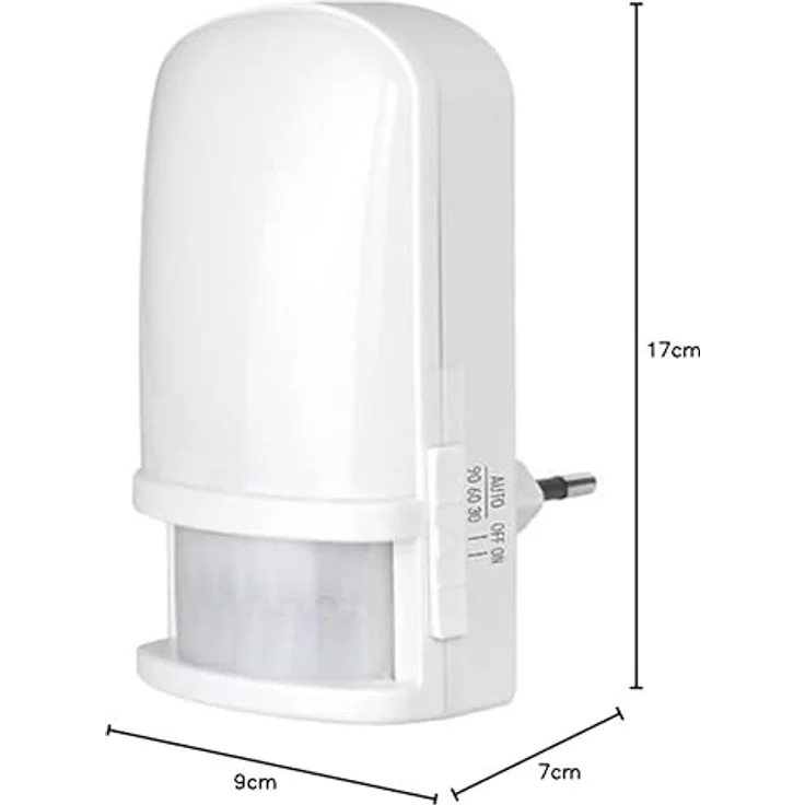 PENTATECH AN05 33322 LED-Nachtlicht mit Bewegungsmelder, neutralweiß, 18 Lumen, Eurostecker 230 V, PIR-Sensor bis 6 m – Bild 3