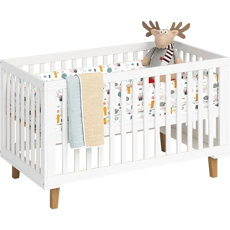 Bellabino 'Liri' Babybett 70x140 cm, weiß, 3-fach höhenverstellbar, Kinderbett umbaubar zum Juniorbett (inkl. Umbauseiten) – Bild 11