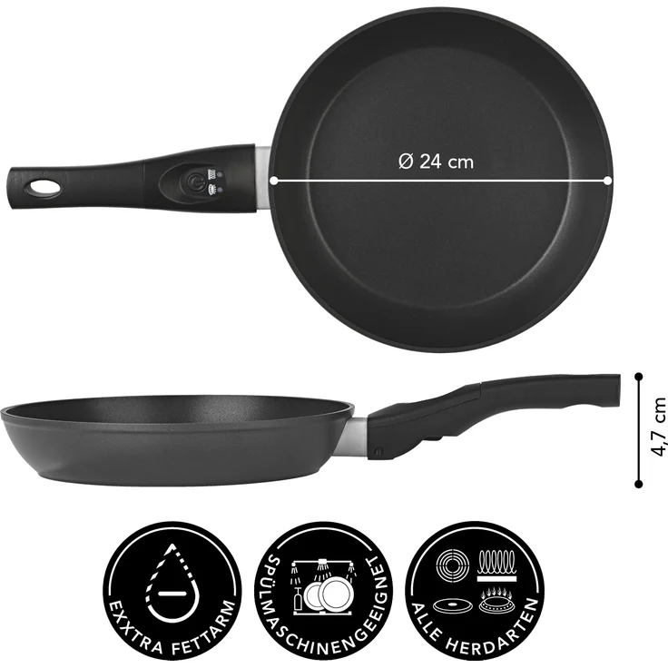 MAXXMEE Aluminium-Pfanne mit LED-Anzeige und Signalton - 24 cm - schwarz – Bild 6