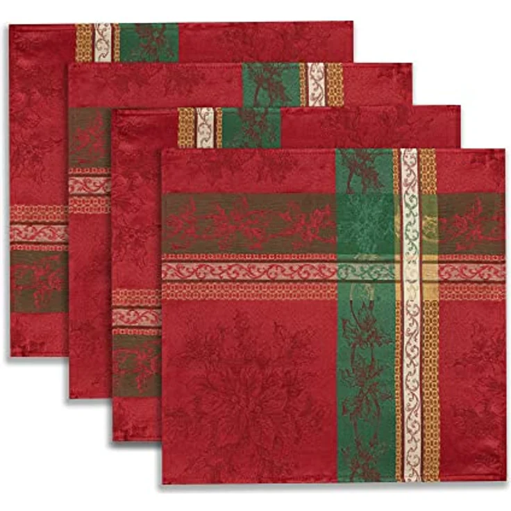 Benson Mills Urlaub Legacy Garn Gefärbt Tischdecke 18" X 18" Napkins Set of 4 Mehrfarbig – Bild 4