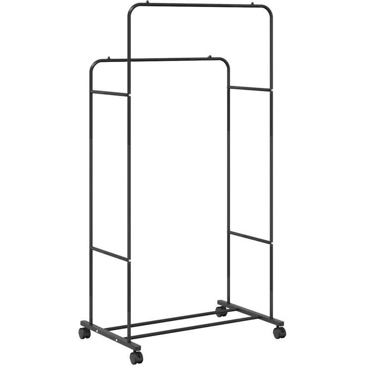 vidaXL Kleiderständer Uni Schwarz 80 x 53 x 156 cm 42021354 – Bild 6