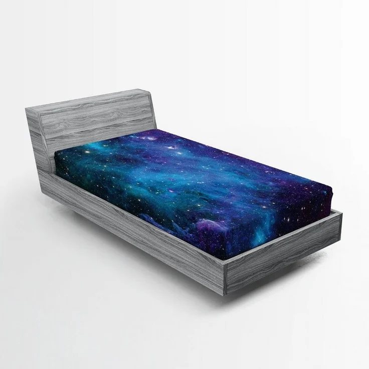 Abakuhaus Spannbettlaken Soft Dekorativer Stoff Bettwäsche Rund-um Elastischer Gummizug, Nebel Galaxy Sterne im Weltraum – Bild 5