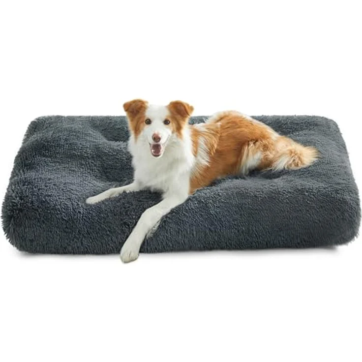 Feandrea Hundebett, Hundekissen, Flauschige Hundematte, Langer Plüsch, 110x73 cm, weiche Polsterung, maschinenwaschbar, Hundekorb, multifunktional, tragbar, dunkelgrau PGW203G02 – Bild 2