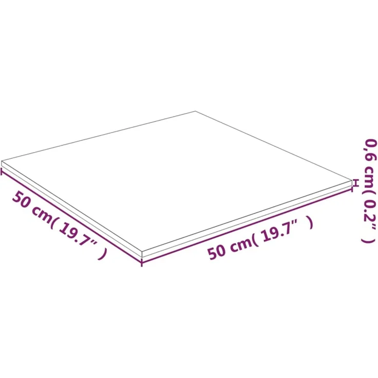 vidaXL Tischplatte Transparent 50x50 cm Hartglas 345072 – Bild 4