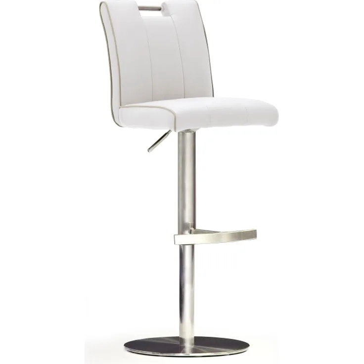 bar. be. cool CASTA Barstuhl mit Griffloch - Weiss / PU / Rund