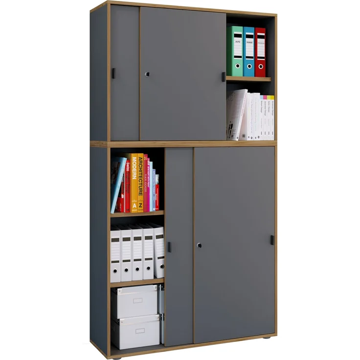 VCM Büroschrank Salia 920808 Anthrazit H. 183 x B. 100 x T. 37 cm – Bild 1