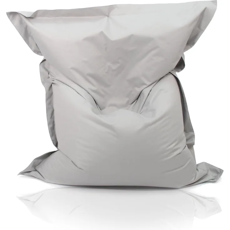 Kinzler S-10137/29 XXL Riesensitzsack, 140x180 cm, neue Styroporkügelchen, Sitzsack Outdoor Indoor, in vielen verschiedenen Farben, mit Innensack, grau