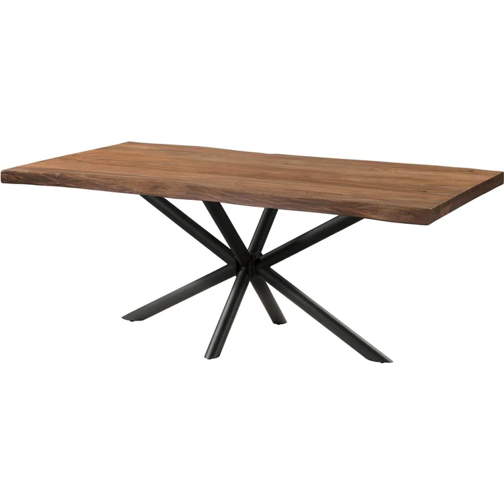 Baumtisch Sheesham 260x100x76 grau gebeizt / Kreuzgestell anthrazit matt FREEFORM 5 – Bild 6