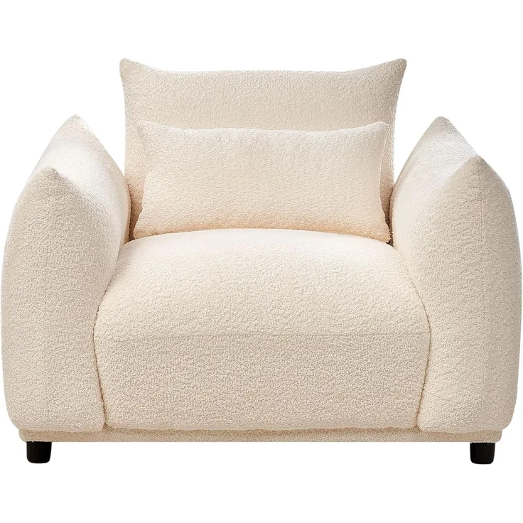 Sessel JAMSA Bouclé Cremeweiß