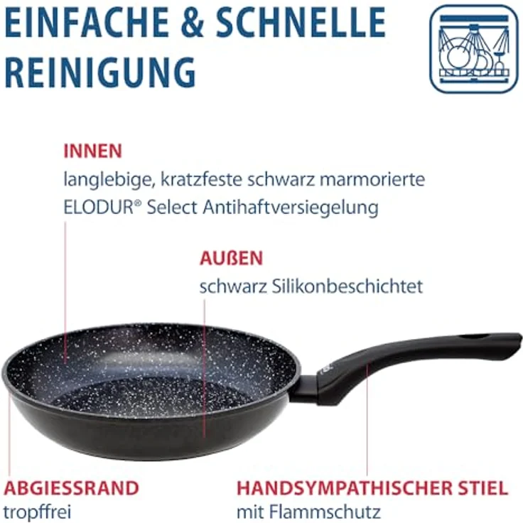 ELO Bratpfanne PURE BELUGO D 20 cm schwarz Pfannen-Set Pfanne Pfannenset – Bild 7