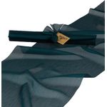 Halbach Seidenbänder Premium Chiffon Tischläufer | Breite: 28 cm Länge: 3 m | Tischläufer modern für Tischdeko Esstisch | Farbe: Dunkles blau-grün