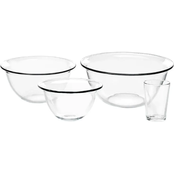 Pasabahce Arda Türkmen 4-teiliges Set - Back- & Rührschalen inkl. Glas 200 ml