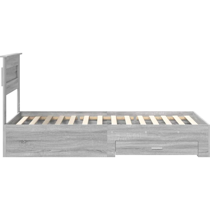 vidaXL Bettrahmen mit Kopfteil Graues Sonoma 90 x 190 cm Holzwerkstoff 3410032 – Bild 7