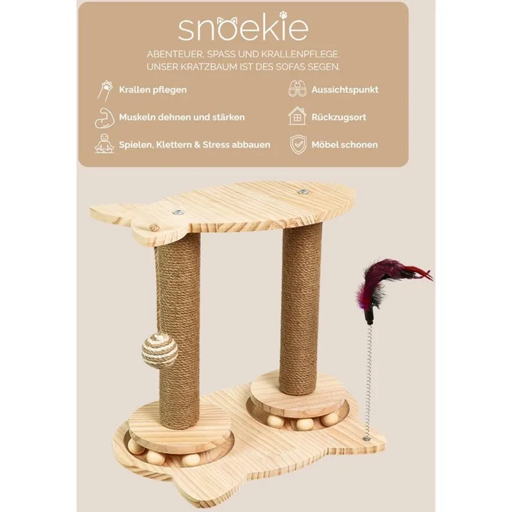 SNOEKIE Kratzbaum Snoekie Kleiner Kratzständer im verspielten Fisch- & Katzen-Design