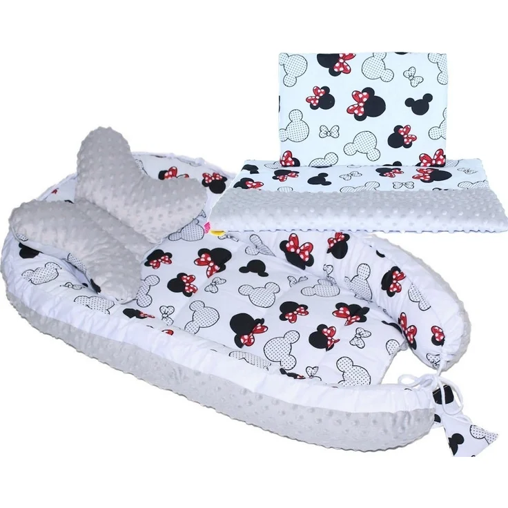 Primawela Bettnestchen Baby MINKY Nestchen Kokon Kuschelnest Kissen Decke Schmetterlingkissen – Bild 1