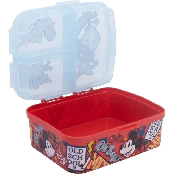 Disney Mickey Mouse Kinder Brotdose XL – Lunchbox mit 3 Fächern & tollem Design – Bild 4